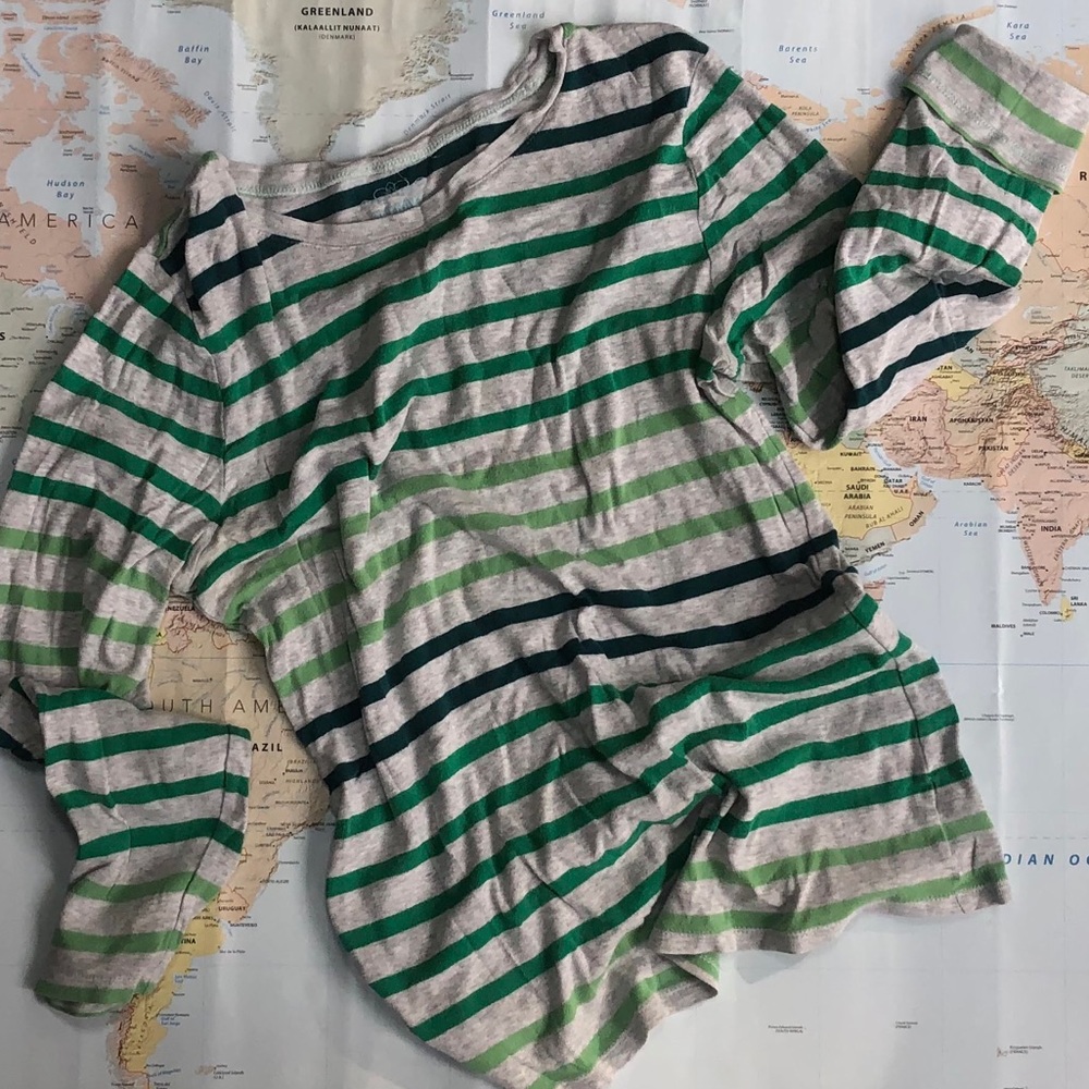 STRIPED MID SLEEVE SHIRT